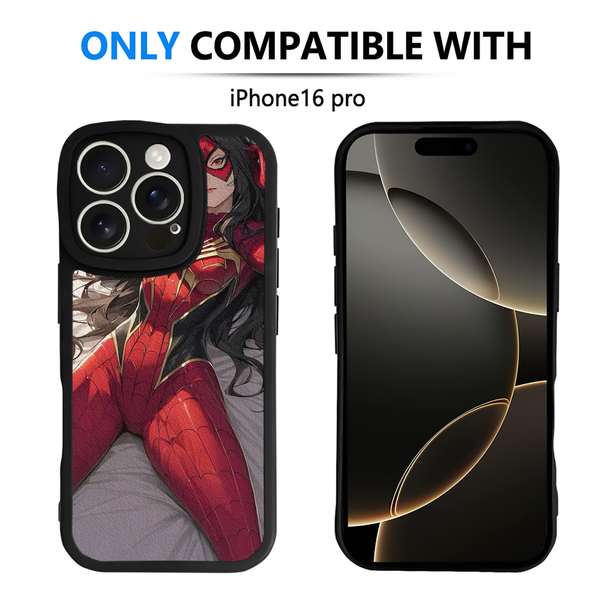 （画像用） Spider Man スパイダーマン 【iPhone 16シリーズ対応】シリコンスマホケース（レザー調） 材質：シリコン